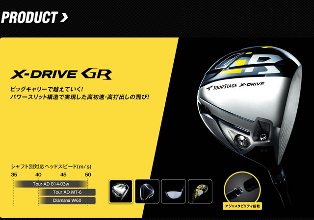 【追加シャフト付】ブリヂストン　ツアーステージ X-DRIVE GR ドライバー