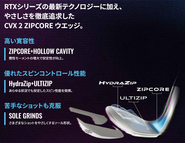 クリーブランド CVX 2 ZIPCORE ウエッジ (カスタム) - ジーワン