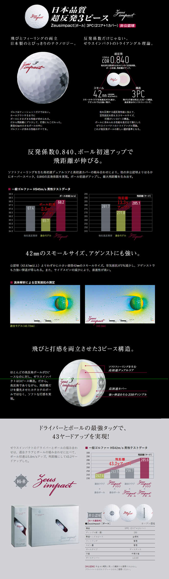 キャスコ ゼウスインパクト 高反発 違反 ゴルフボール ジーワンゴルフ